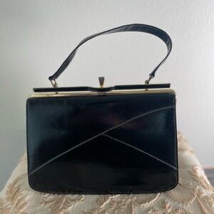 *Real Vintage 1950’s-60’s Naturalizer Elegant Black Handbag |‎ Model 36388